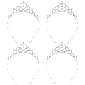 4Pcs Tiaras Crowns Headbands for Women Girls Silver Princess Tiaras Bulk Rapunze